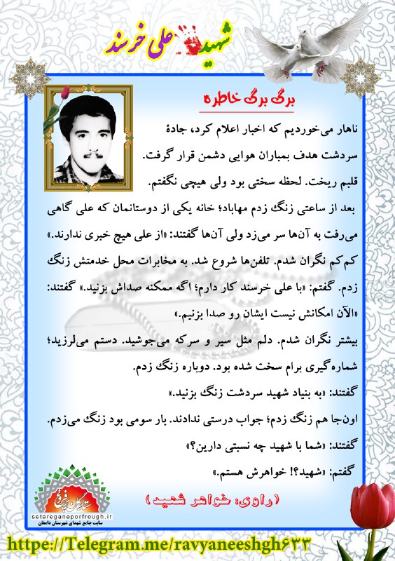 خاطرات شهید علی  خرسند 