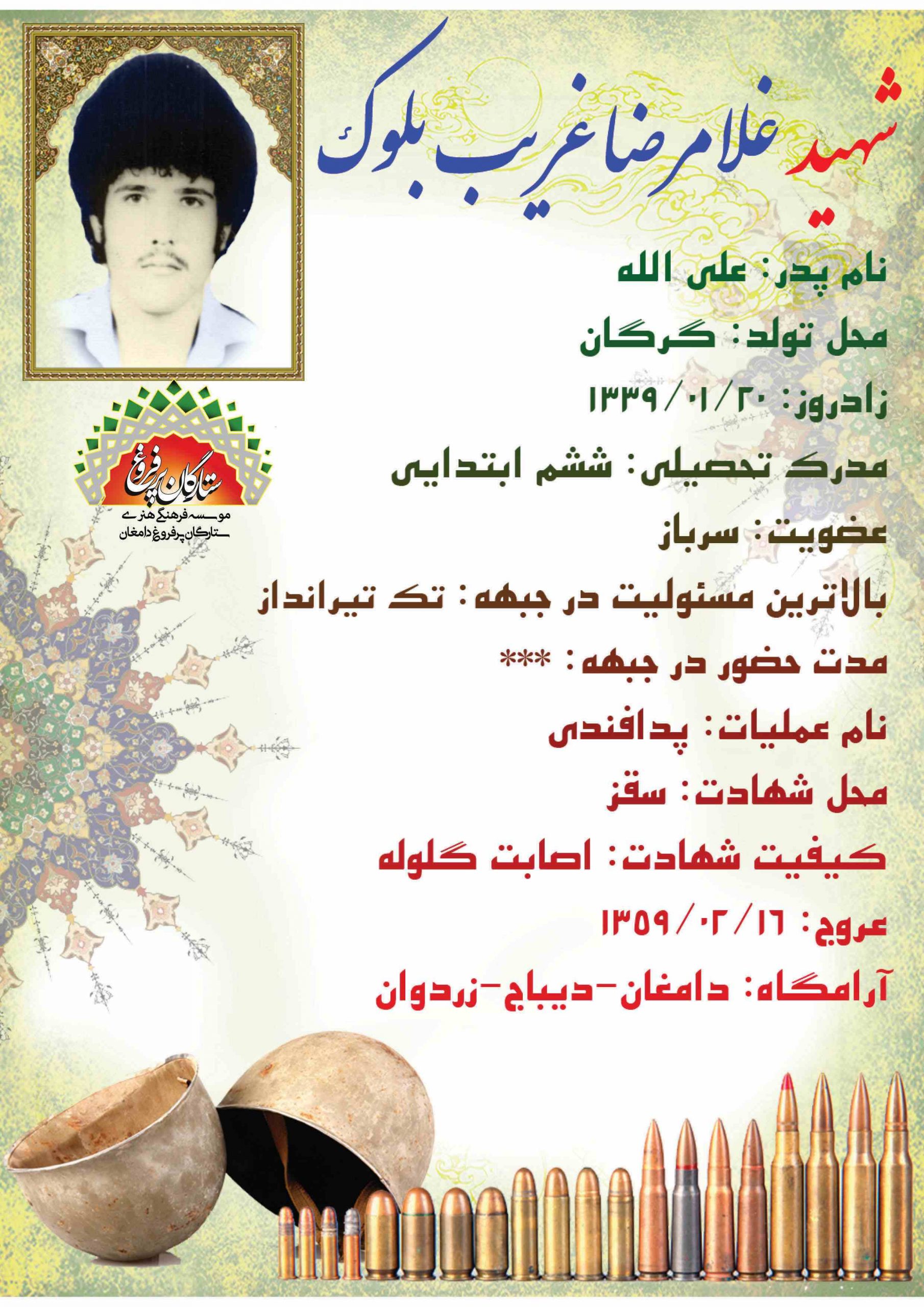 غریب بلوک غلامرضا /شناسنامه 