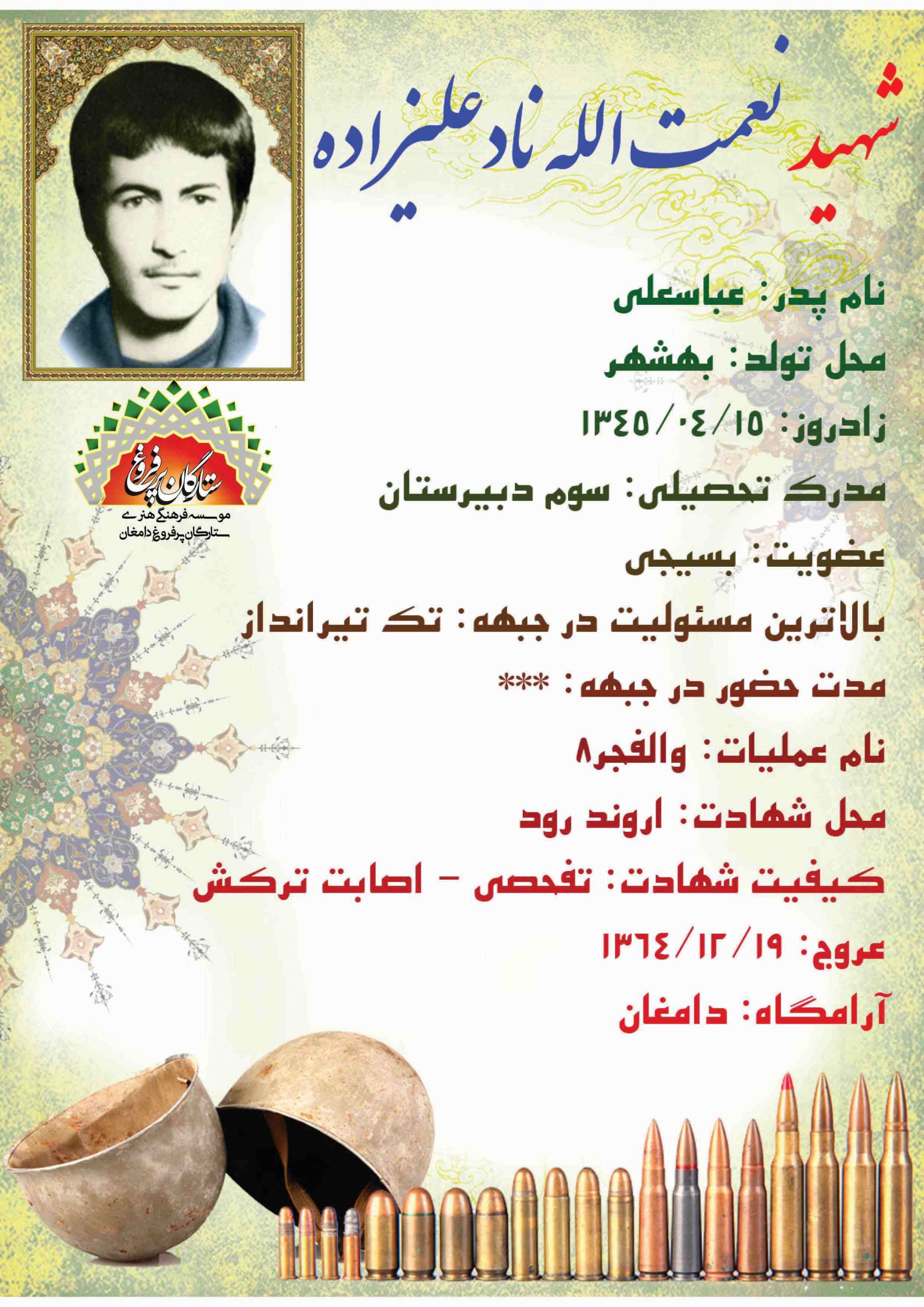 نادعلیزاده نعمت الله/شناسنامه