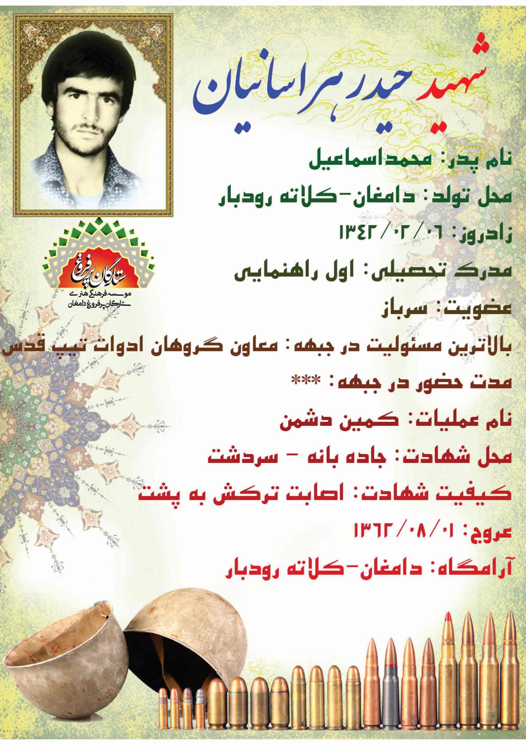 هراسانیان حیدر -شناسنامه 