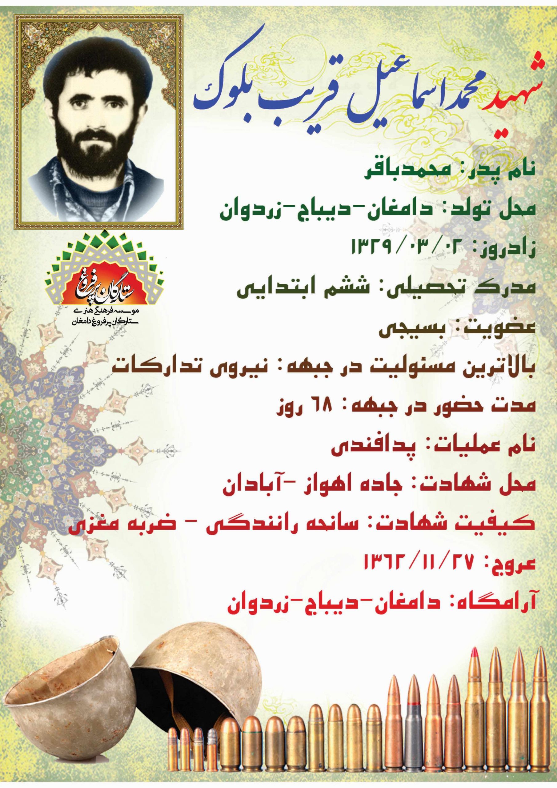 قریب بلوک محمد اسماعیل /شناسنامه 
