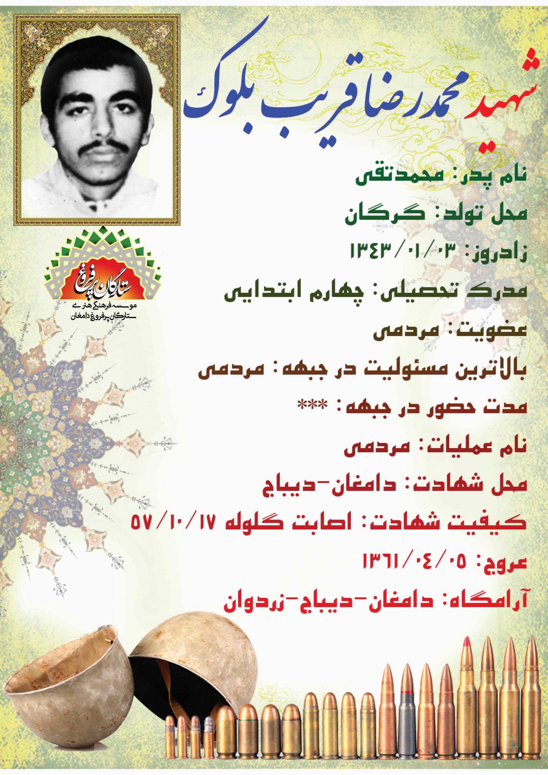 قریب بلوک محمدرضا /شناسنامه 