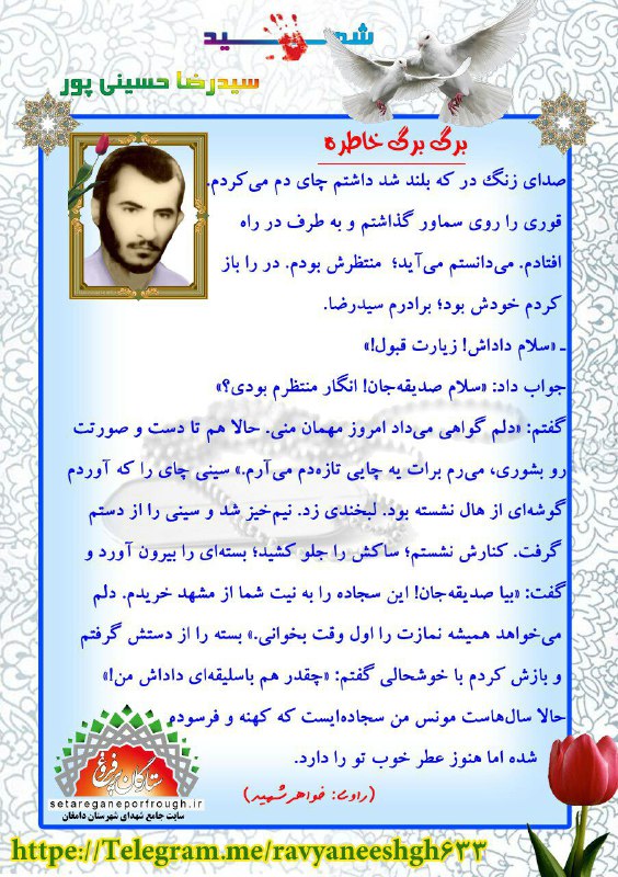 خاطرات شهید سیدرضا حسینی پور