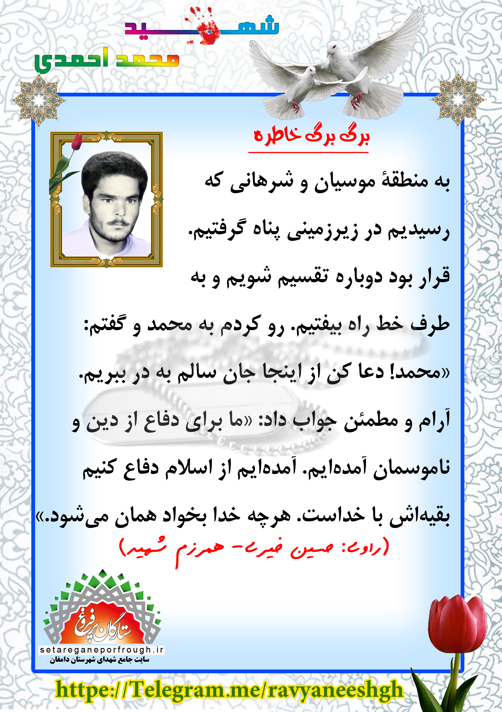 خاطرات شهید محمد احمدی