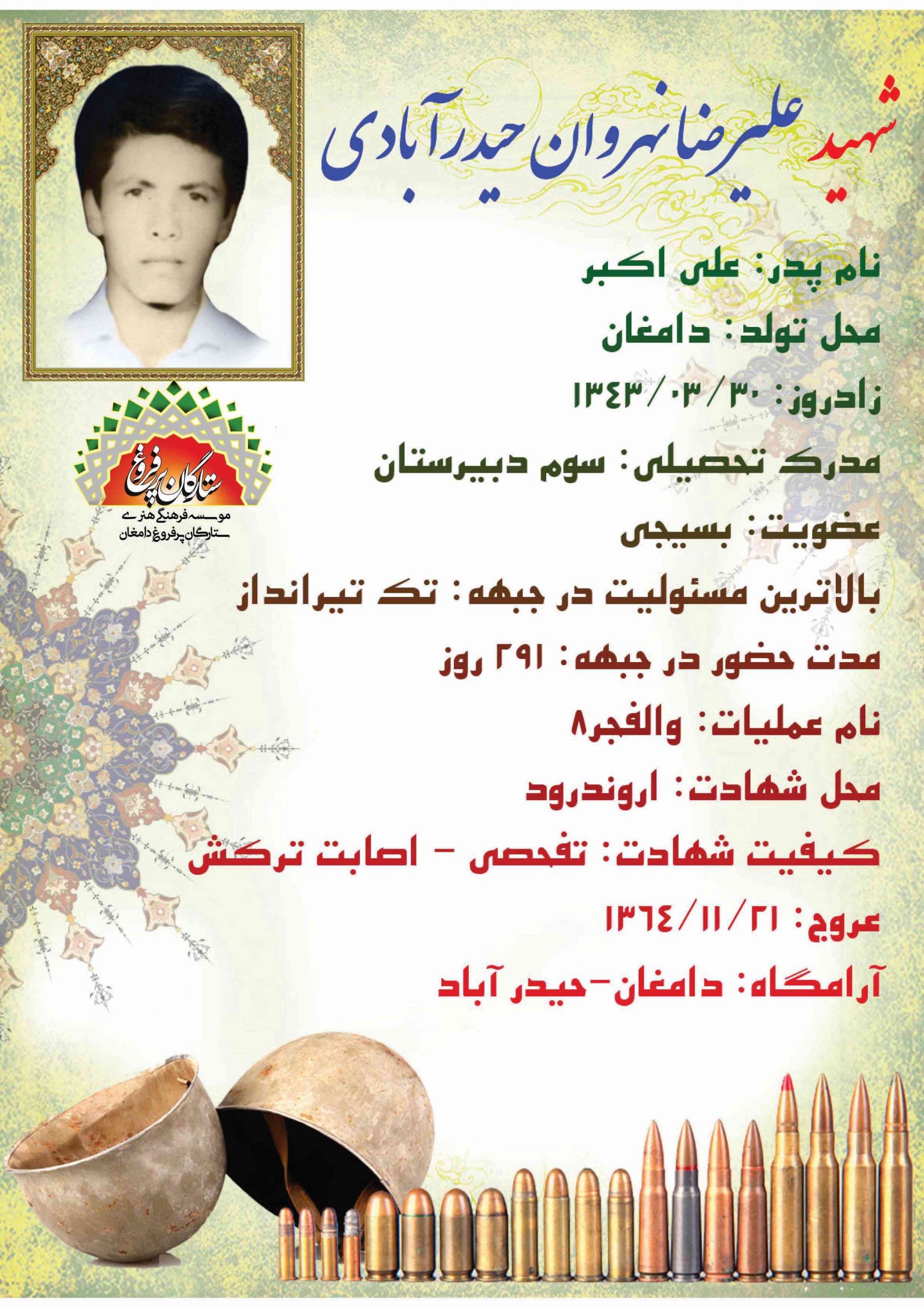 نهروان حیدرآبادی علیرضا -شناسنامه