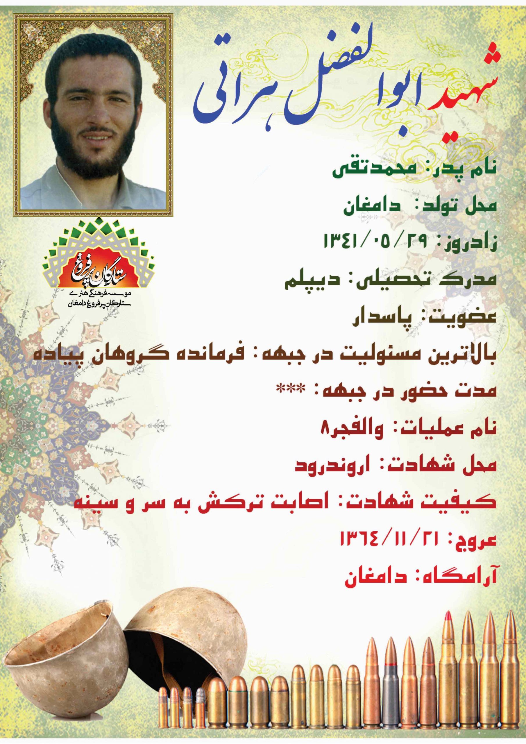هراتی ابوالفضل -شناسنامه 