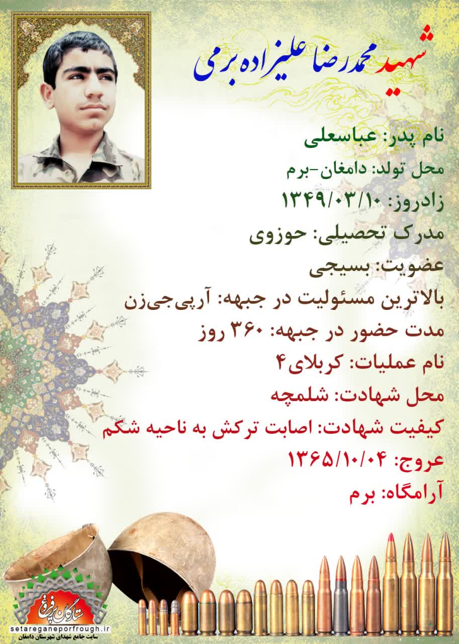 محمدرضا علیزاده برمی-شناسنامه